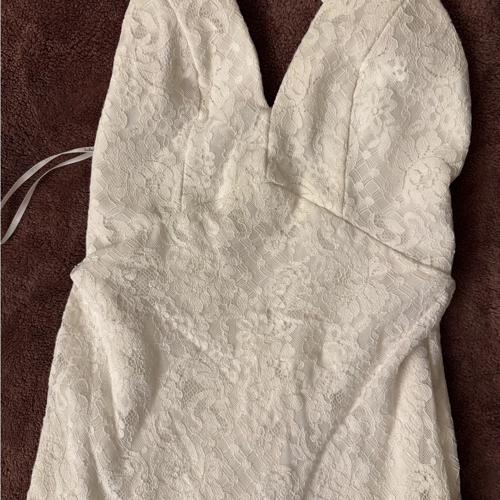 Lulu's Ivory Lace Dress